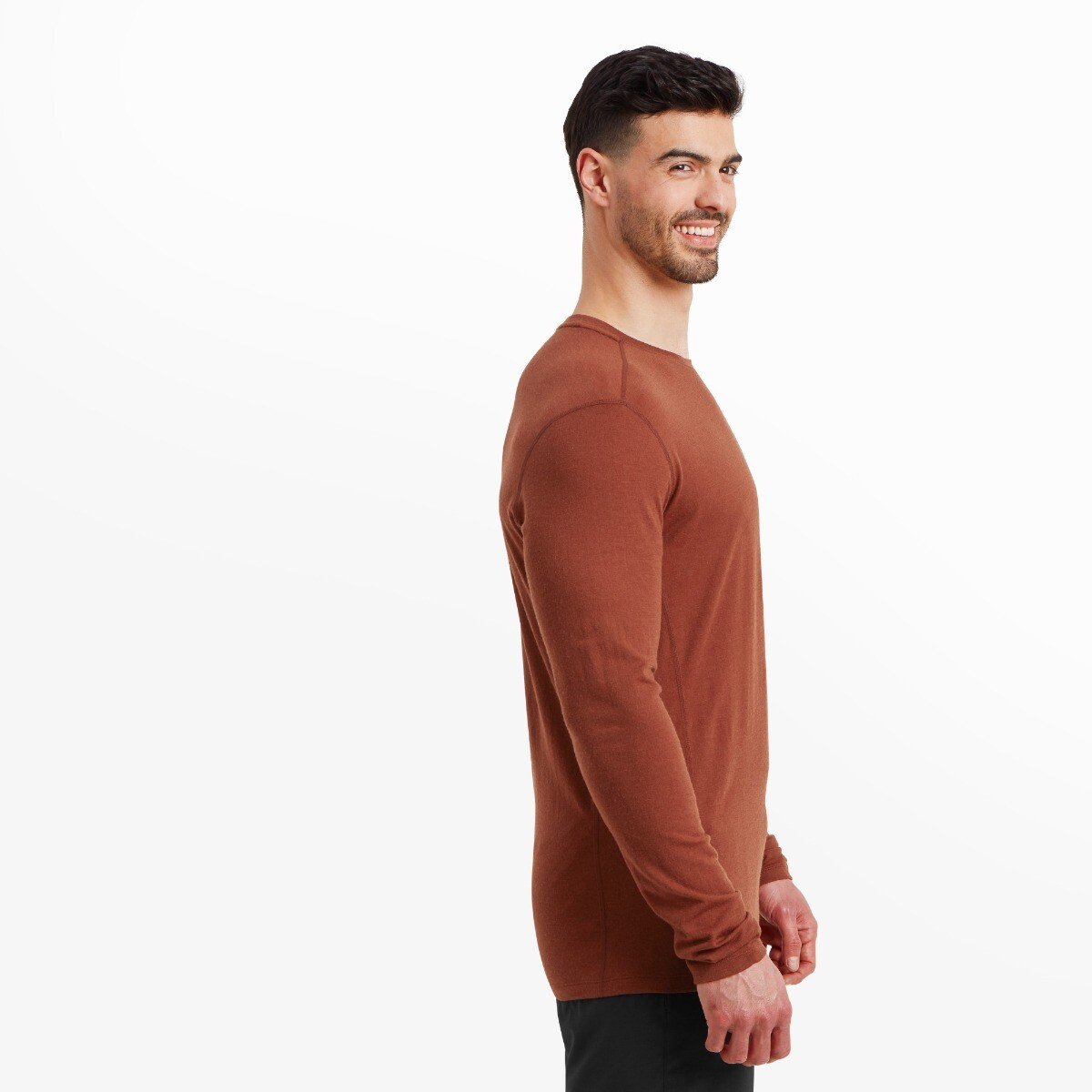 Mens Exposure Long Sleeve Tee - Fired Brick