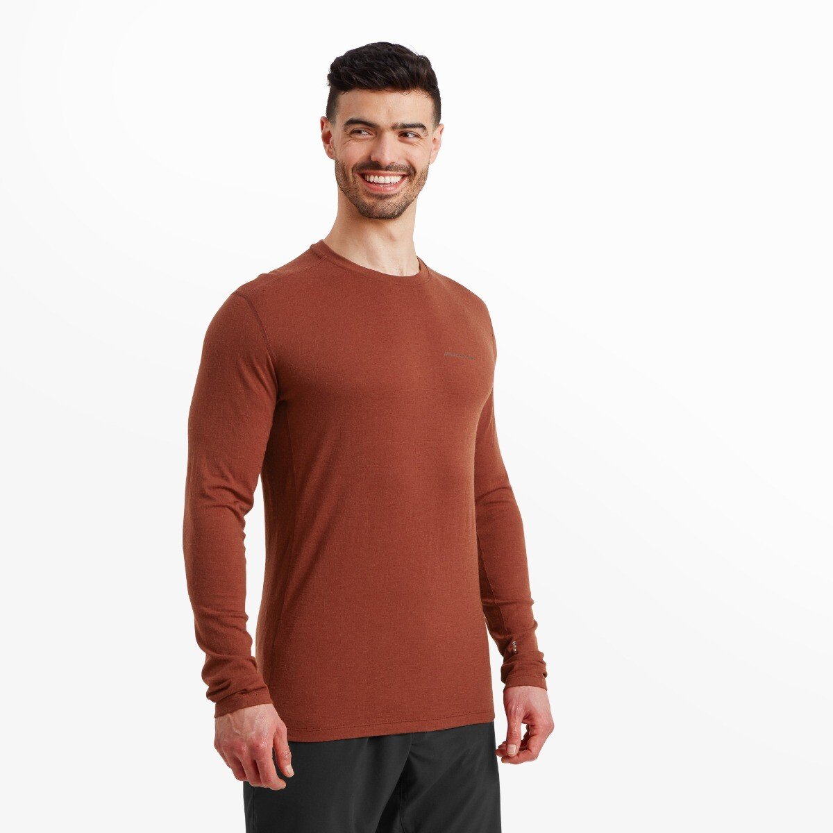 Mens Exposure Long Sleeve Tee - Fired Brick