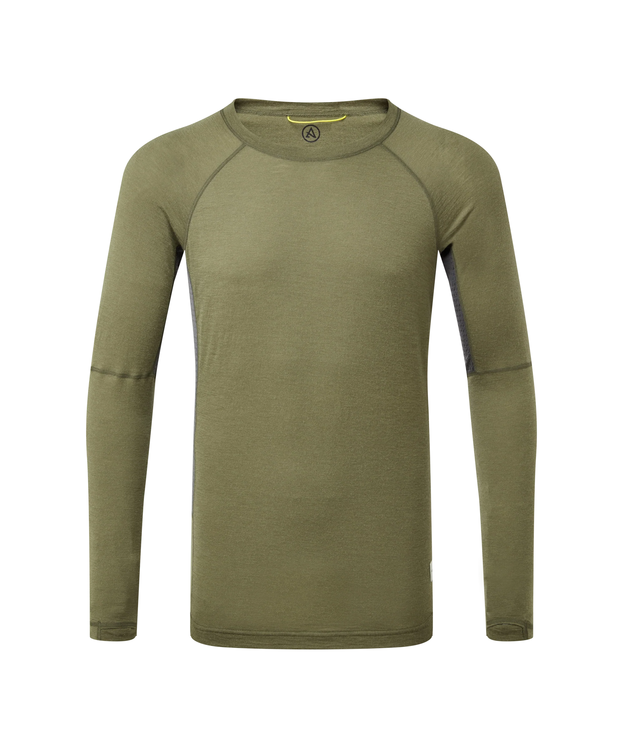 Mens Boulder 125 Long Sleeve Crew - Kalamata/Ash