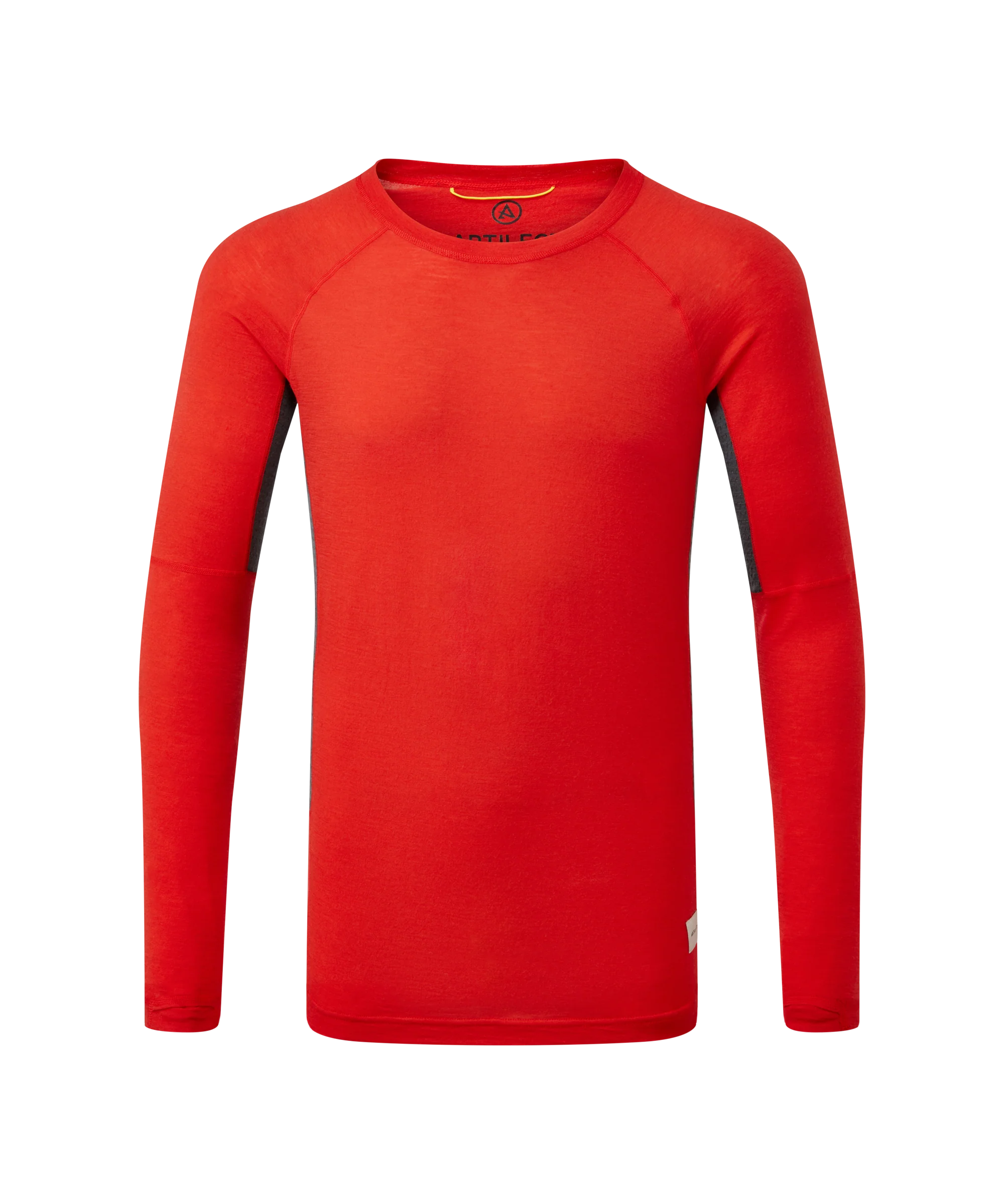 Mens Boulder 125 Long Sleeve Crew - Super Red/Ash