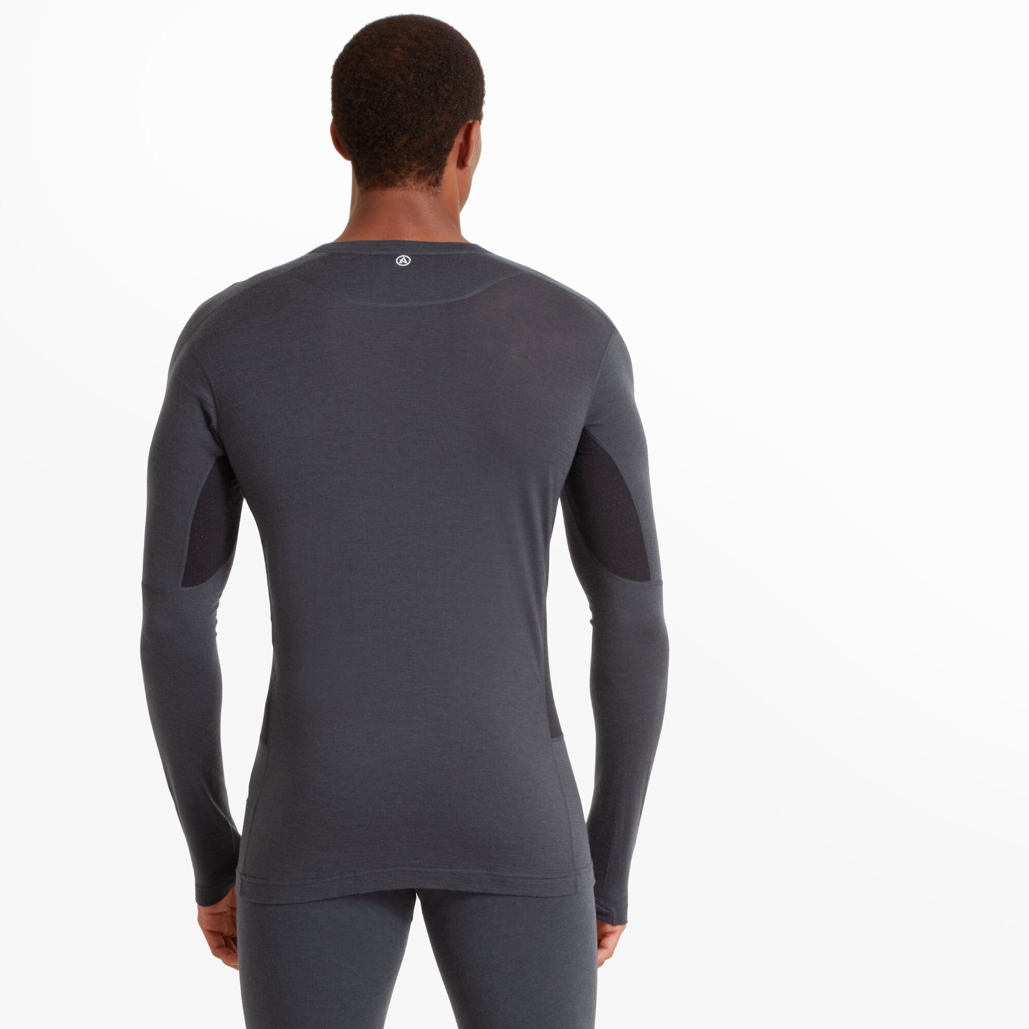 Mens Boulder 125 Long Sleeve Crew - Dusk Blue/Black