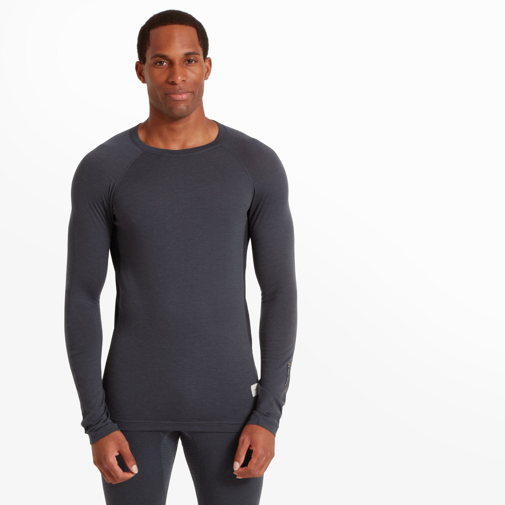 Mens Boulder 125 Long Sleeve Crew - Dusk Blue/Black