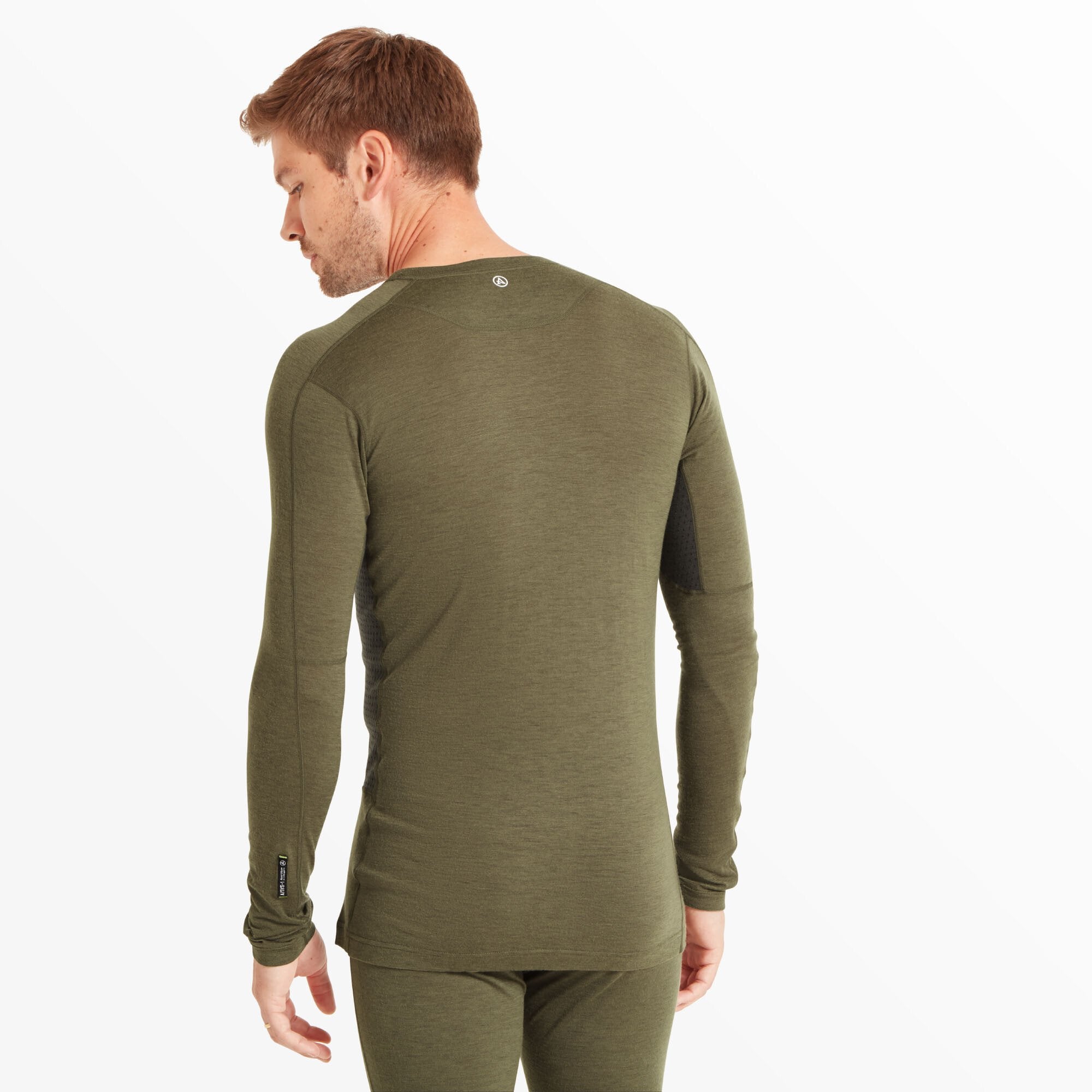 Mens Boulder 125 Long Sleeve Crew - Kalamata/Ash