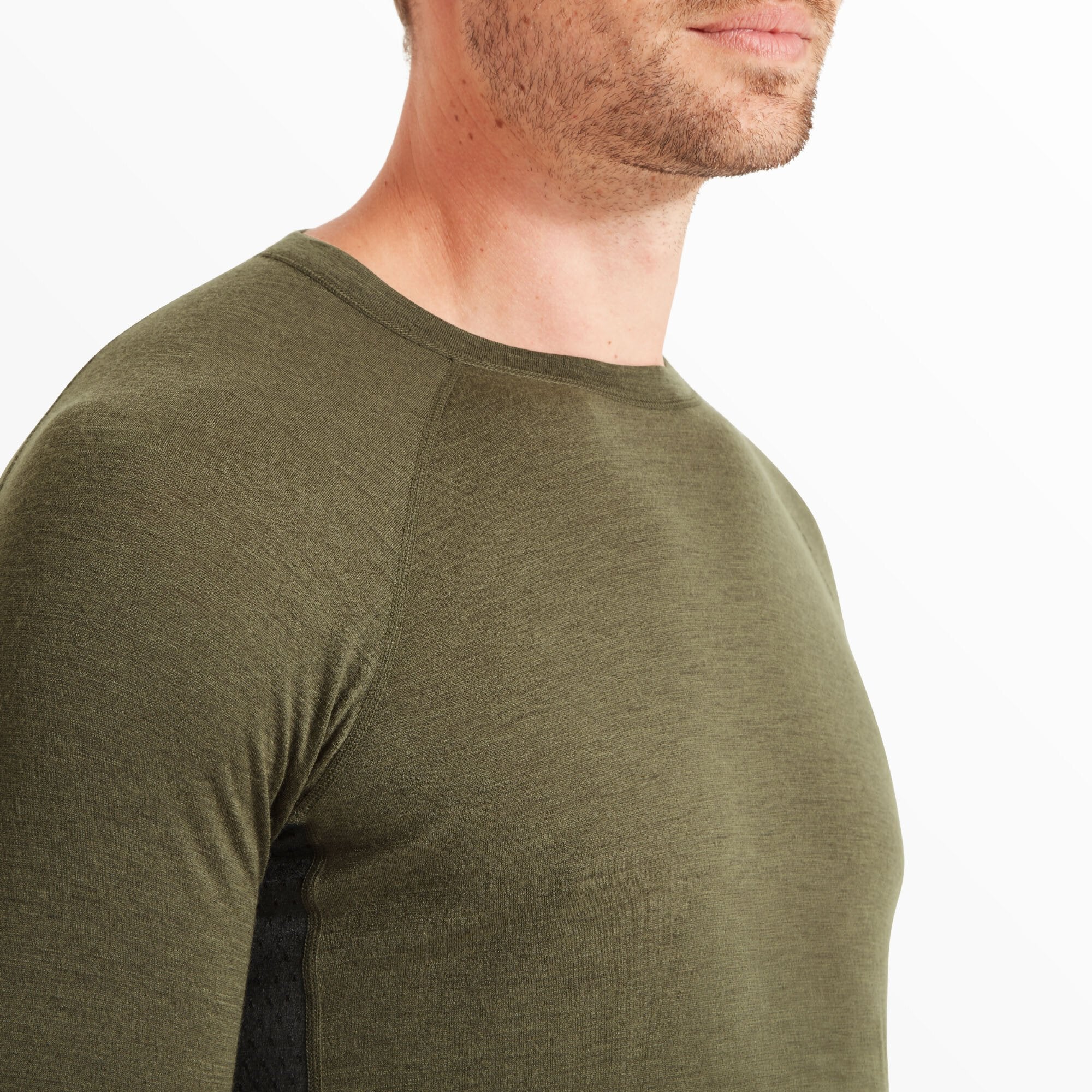 Mens Boulder 125 Long Sleeve Crew - Kalamata/Ash