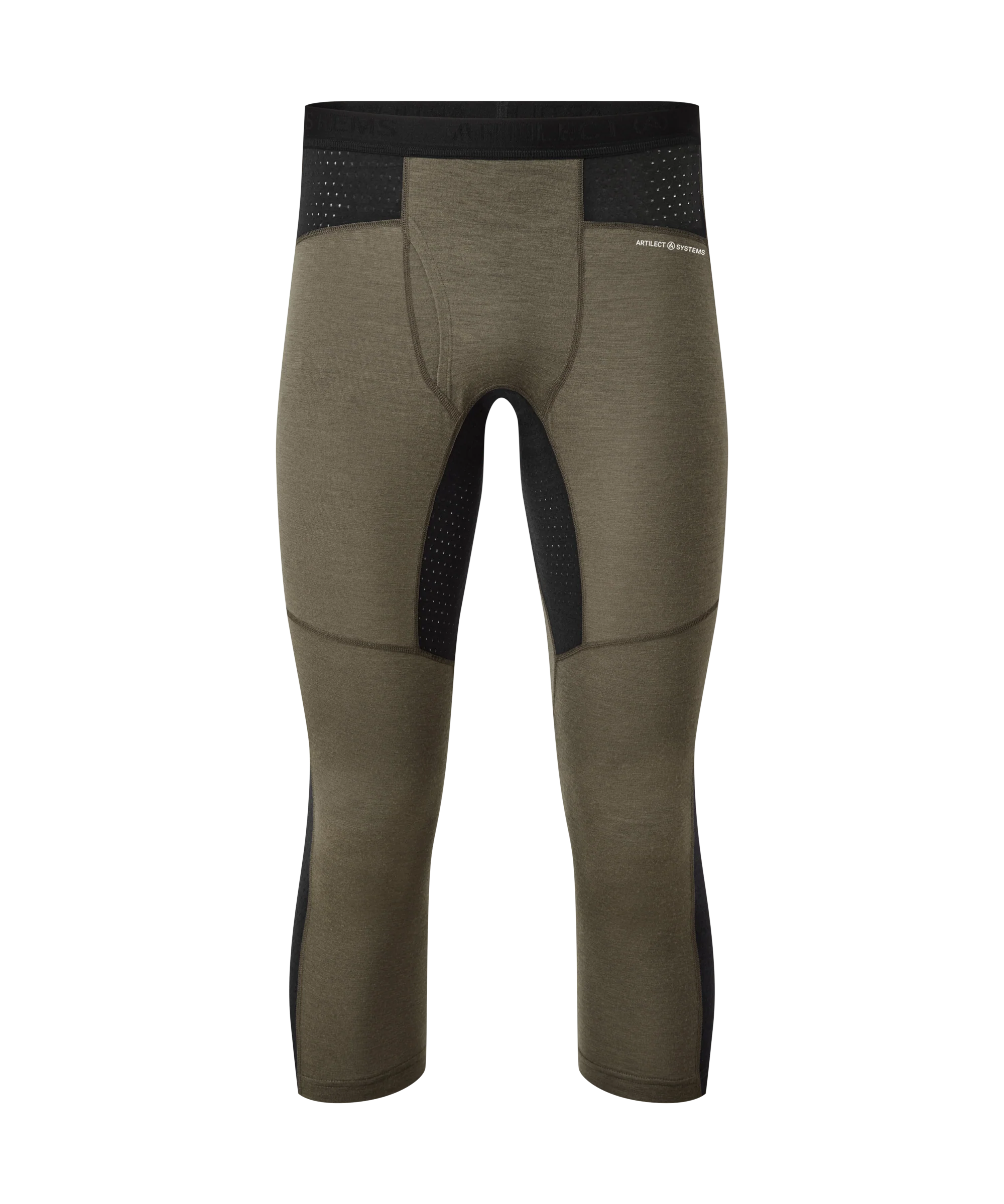 Mens Goldhill 125 Zoned 3/4 Legging - Deep Olive/Black