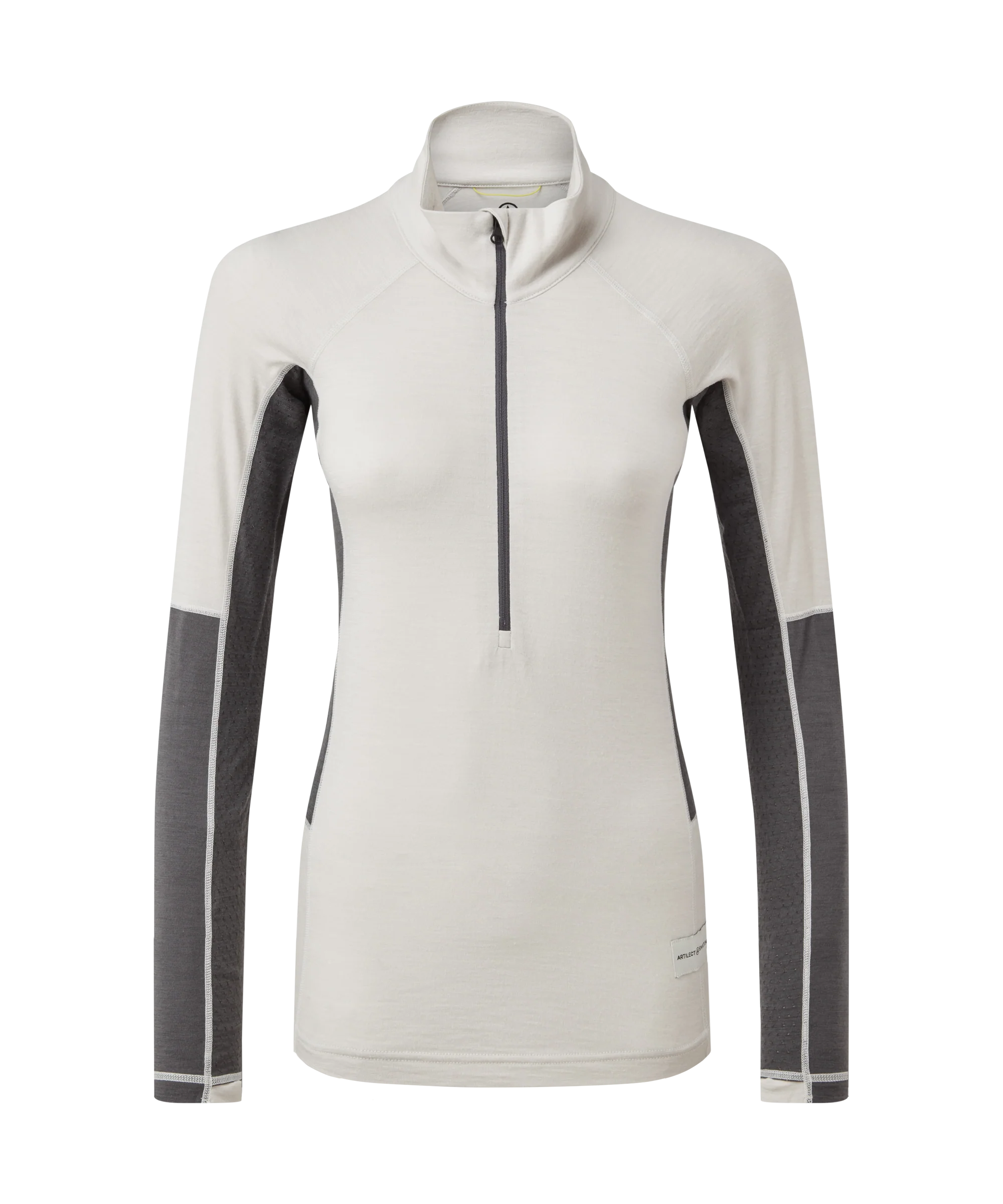 Womens Flatiron 185 Quarter Zip Top - Moonbeam/Ash