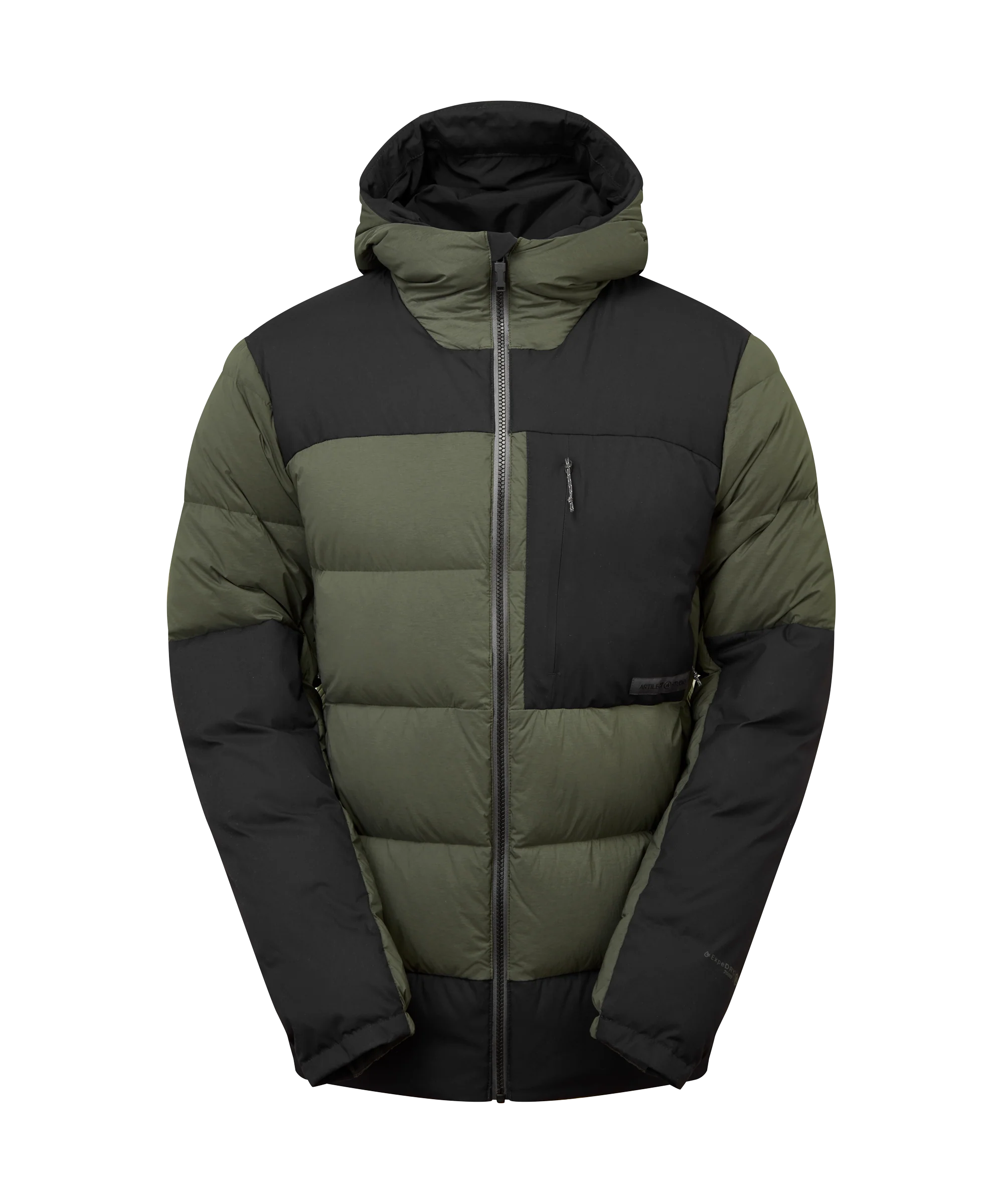 Mens High AF Down Stretch Parka - Fossil/Black