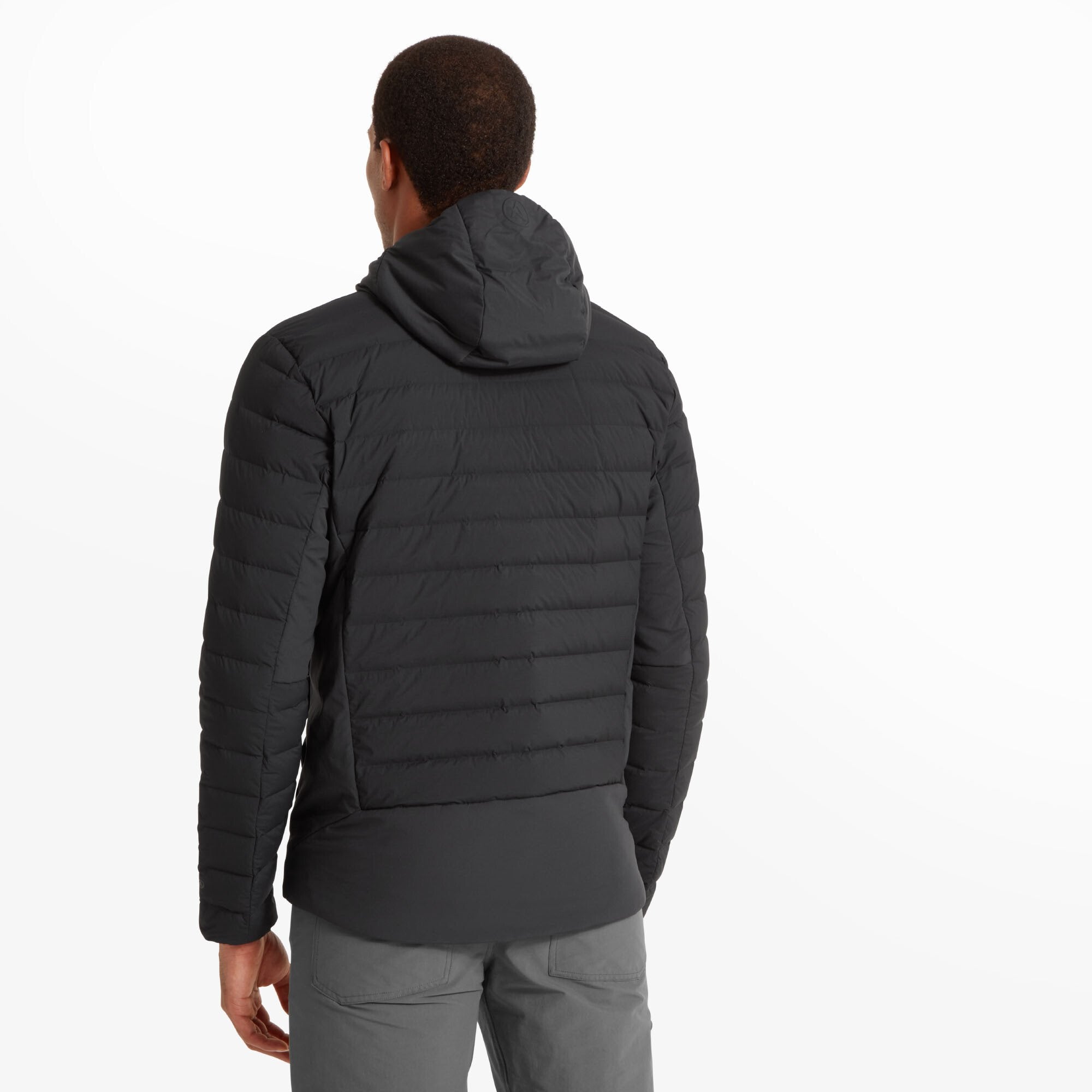 Mens Divide Fusion Stretch Hoodie - Black