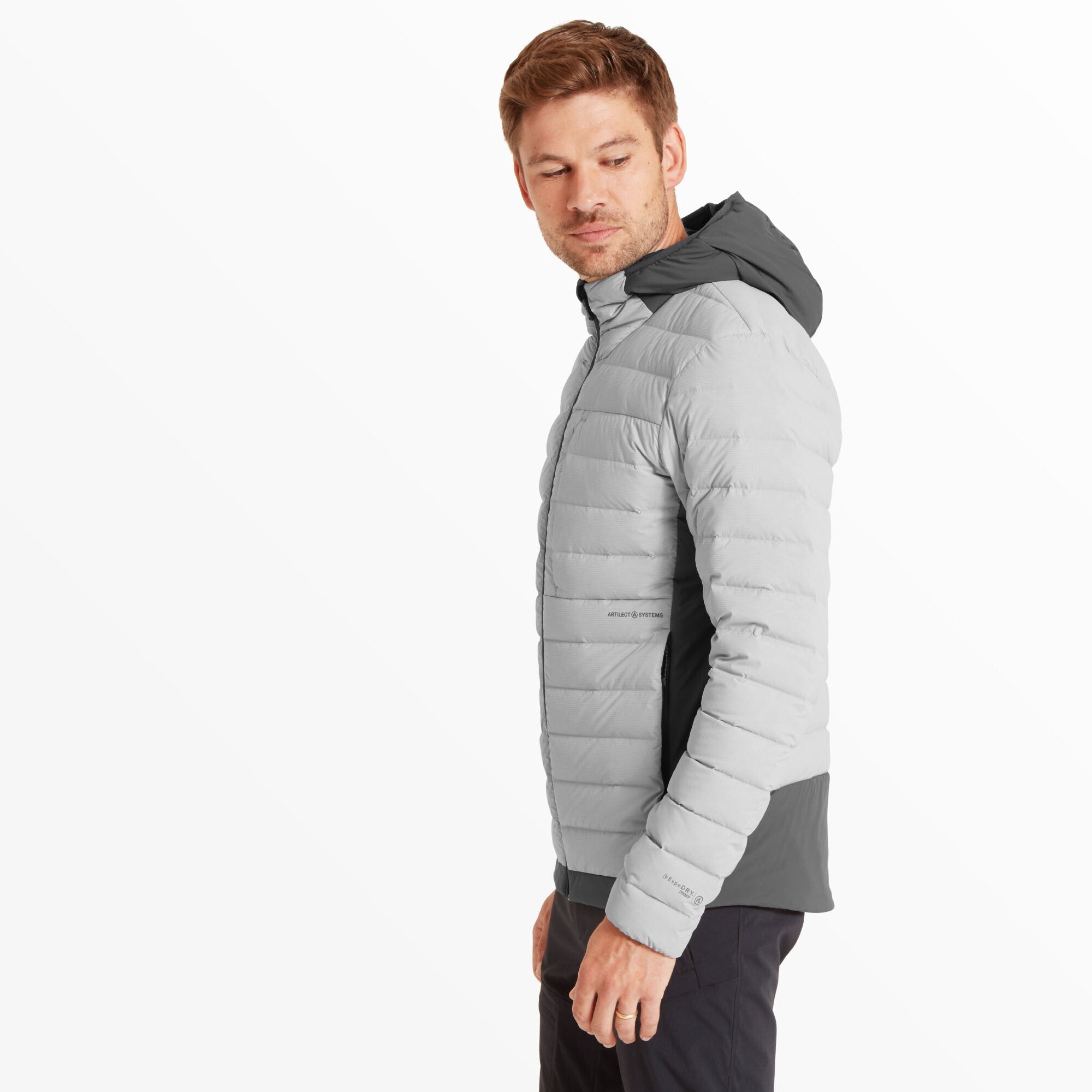 Mens Divide Fusion Stretch Hoodie - Glacier/Ash