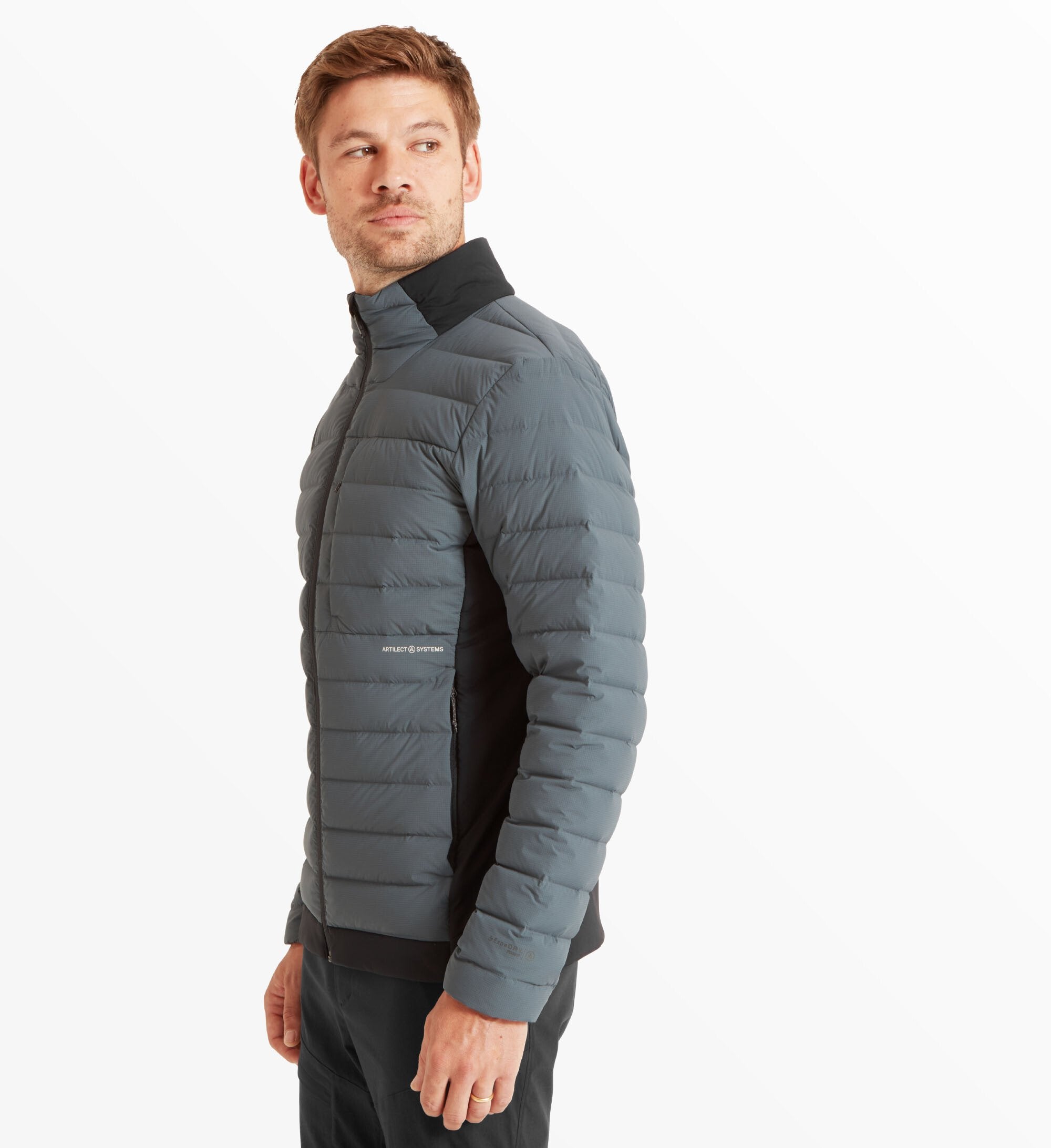 Mens Divide Fusion Stretch Jacket - Dark Slate/Black