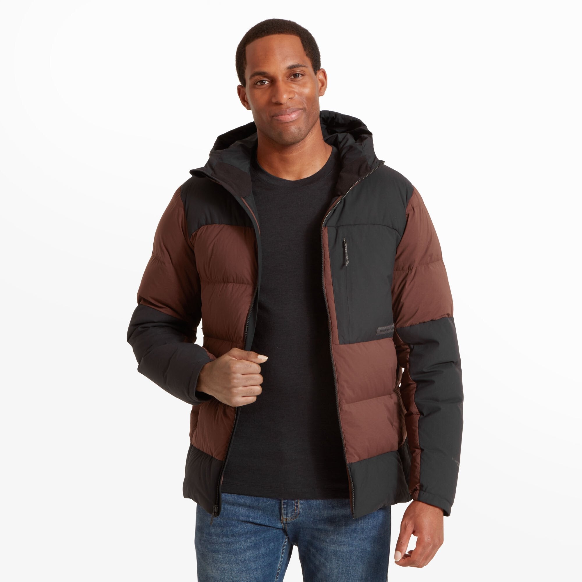 Mens High AF Down Stretch Parka - Amaranth/Black