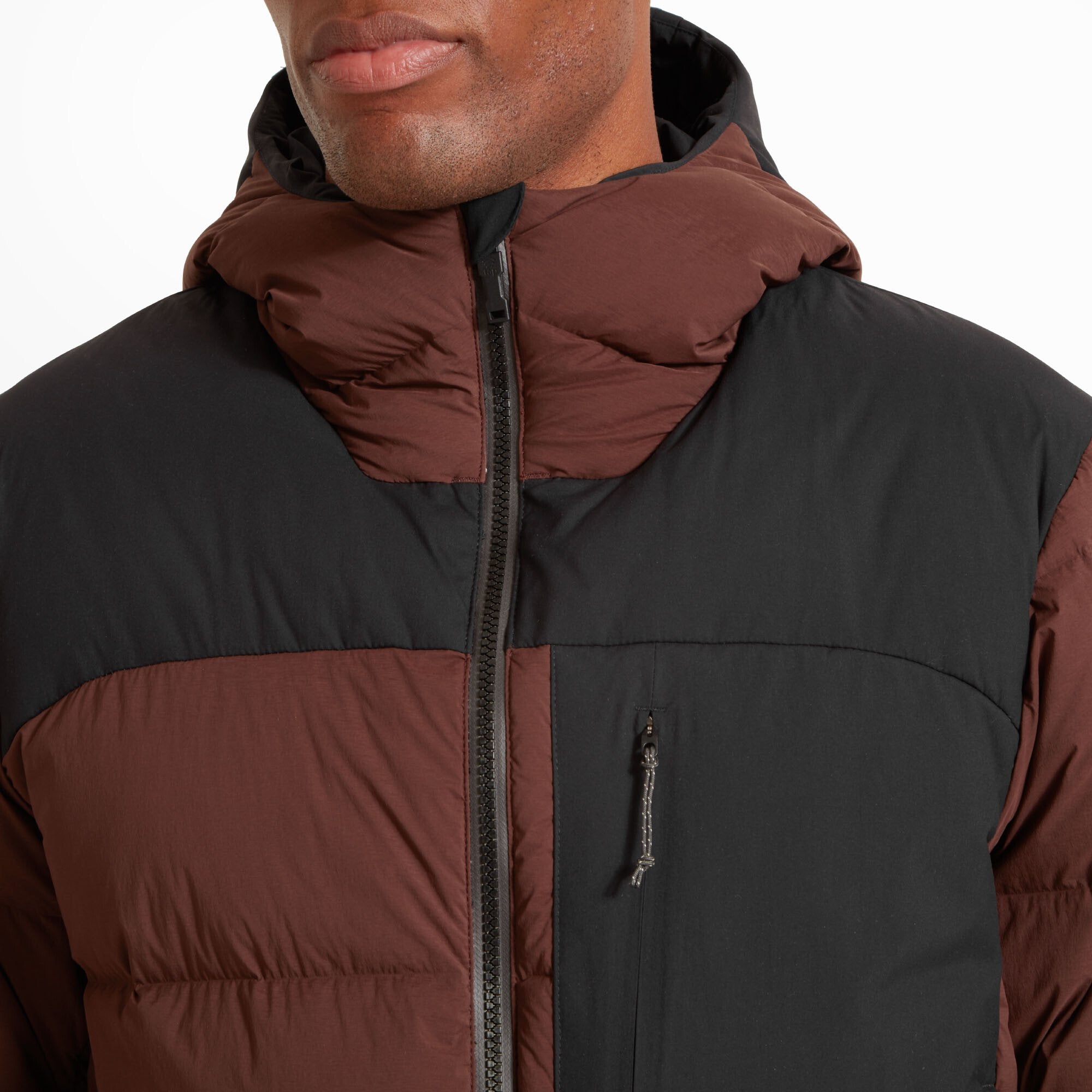 Mens High AF Down Stretch Parka - Amaranth/Black