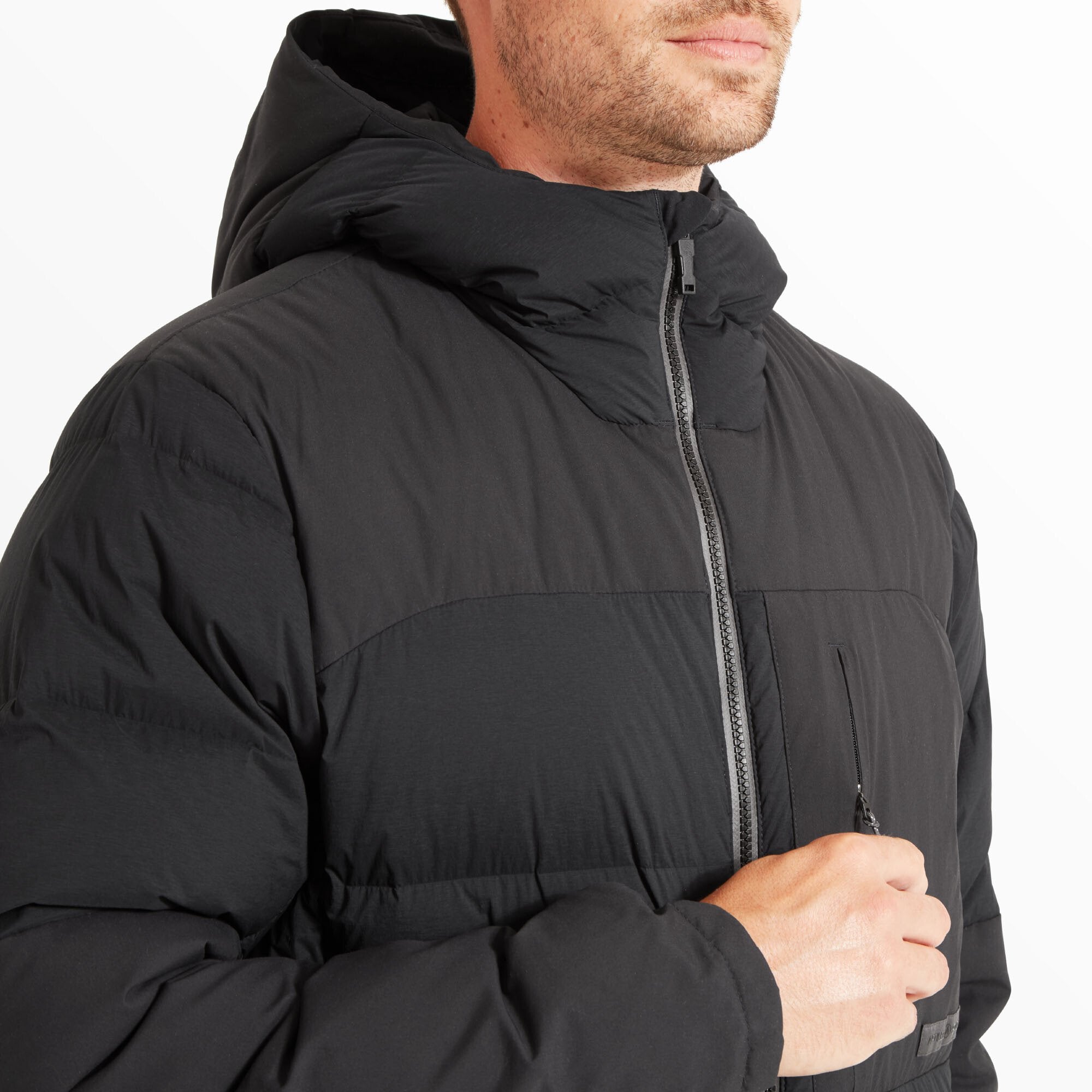 Mens High AF Down Stretch Parka - Black