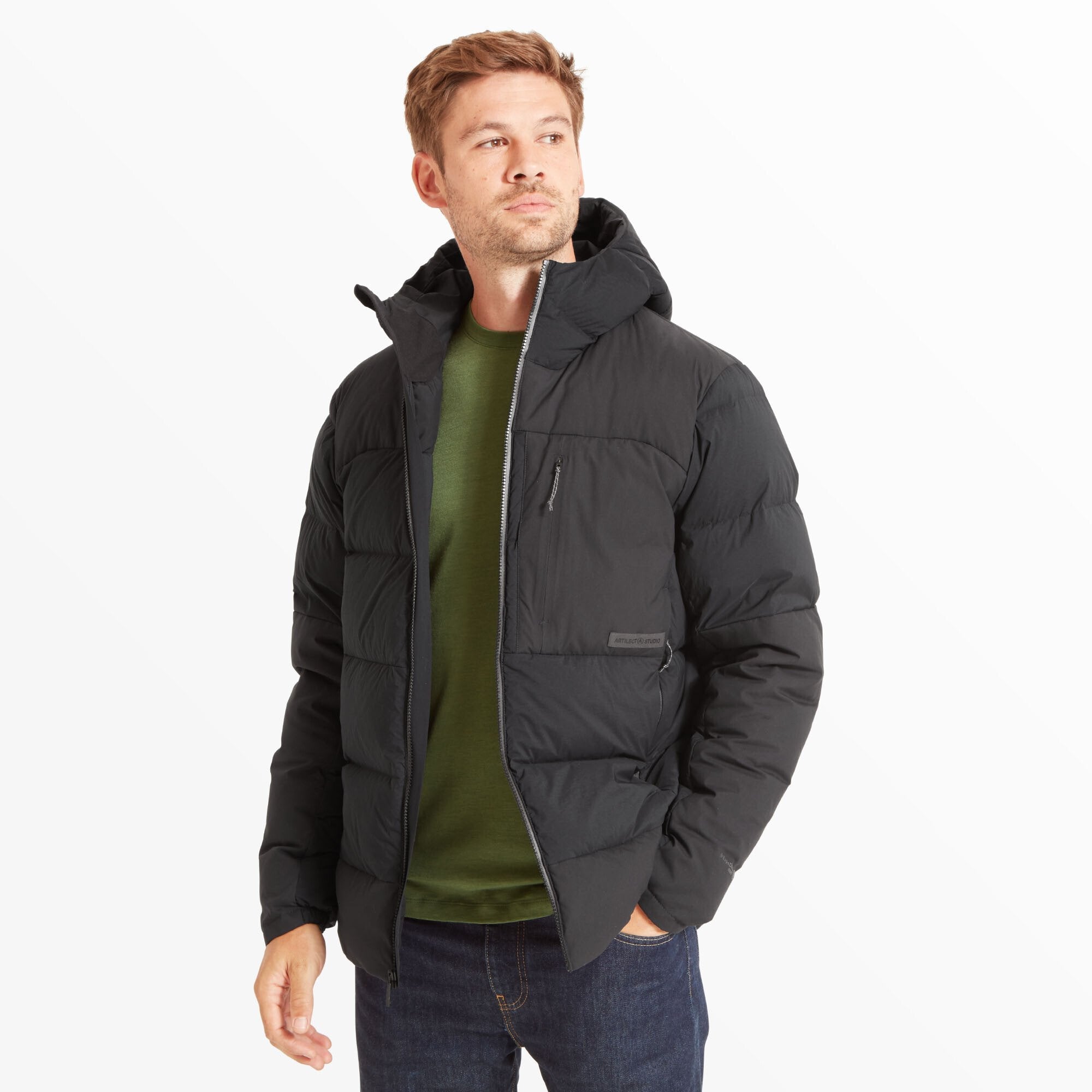 Mens High AF Down Stretch Parka - Black