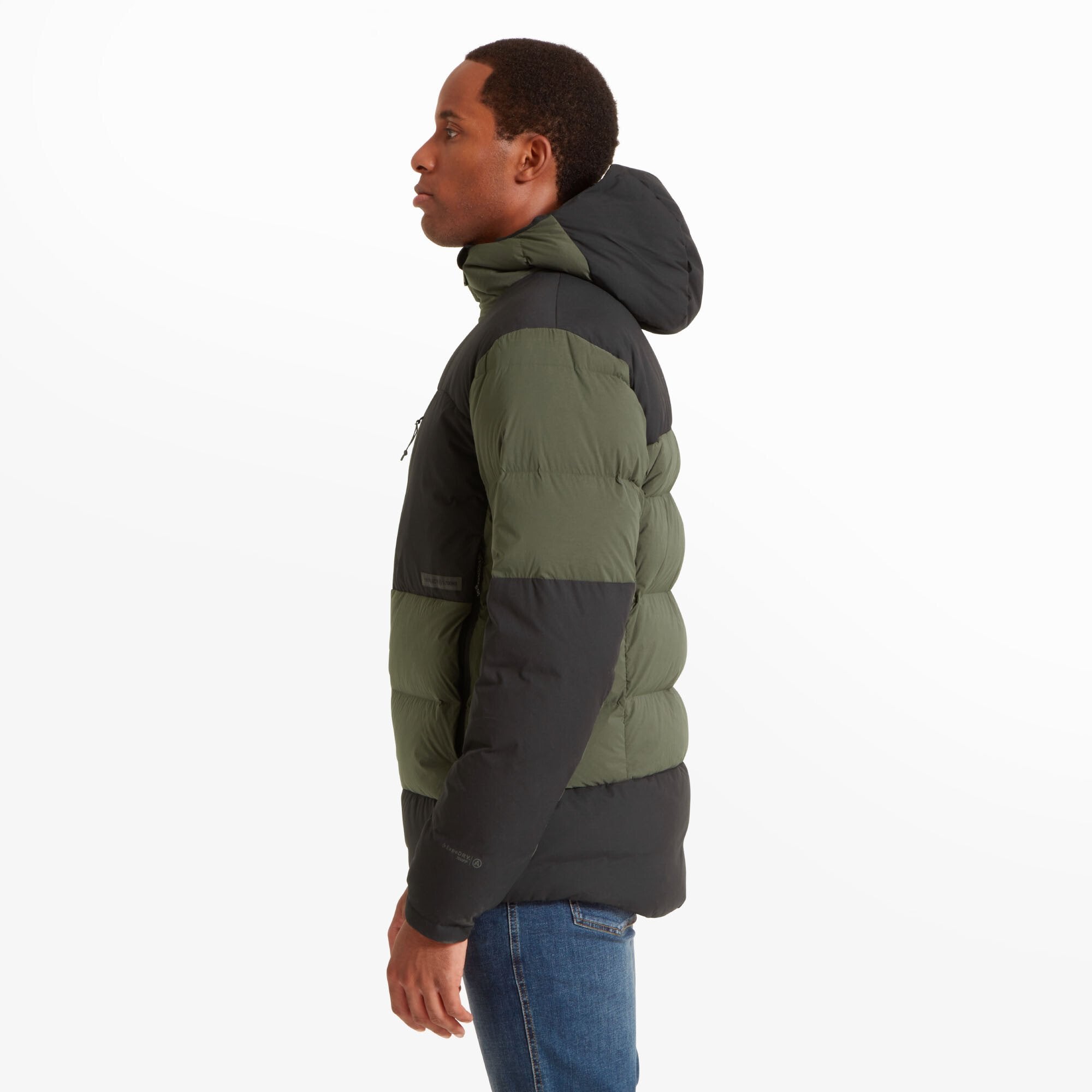 Mens High AF Down Stretch Parka - Fossil/Black