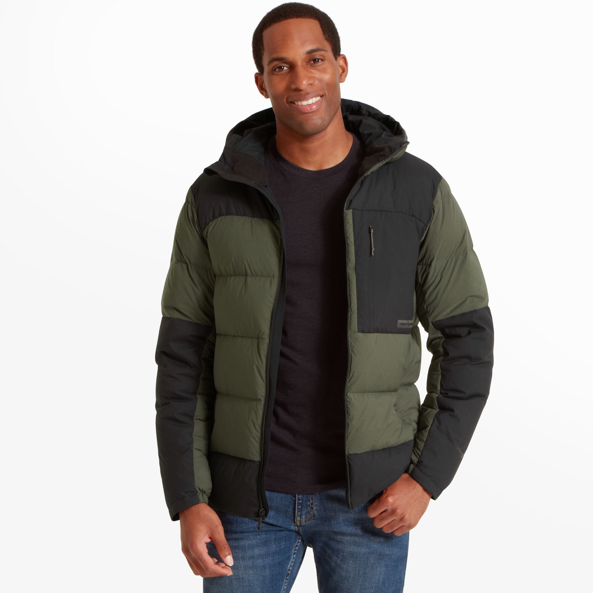 Mens High AF Down Stretch Parka - Fossil/Black