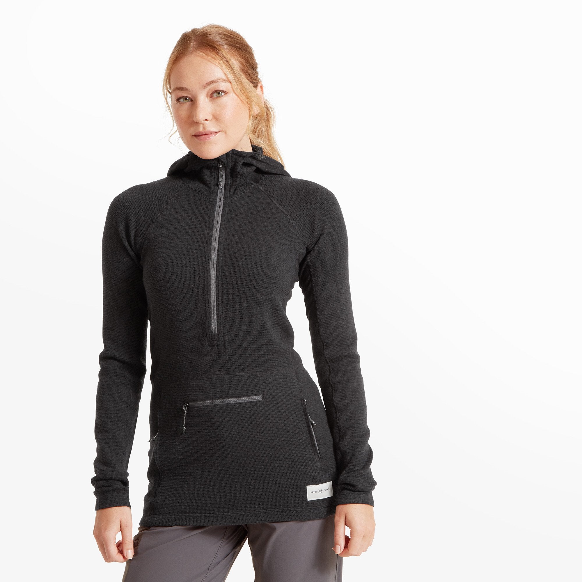 Womens Sundown 250 Half Zip Top - Black