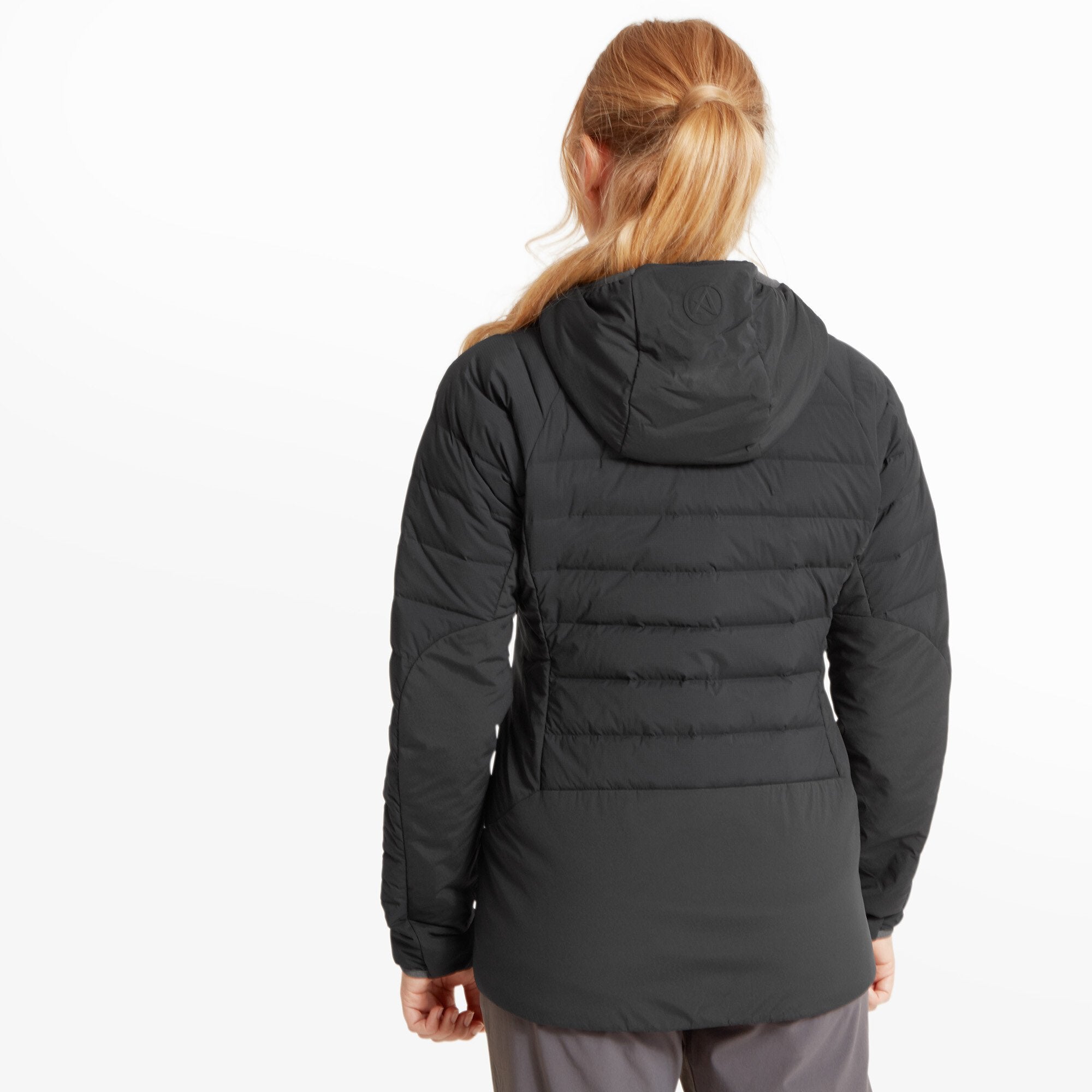 Womens Divide Fusion Stretch Hoodie - Black