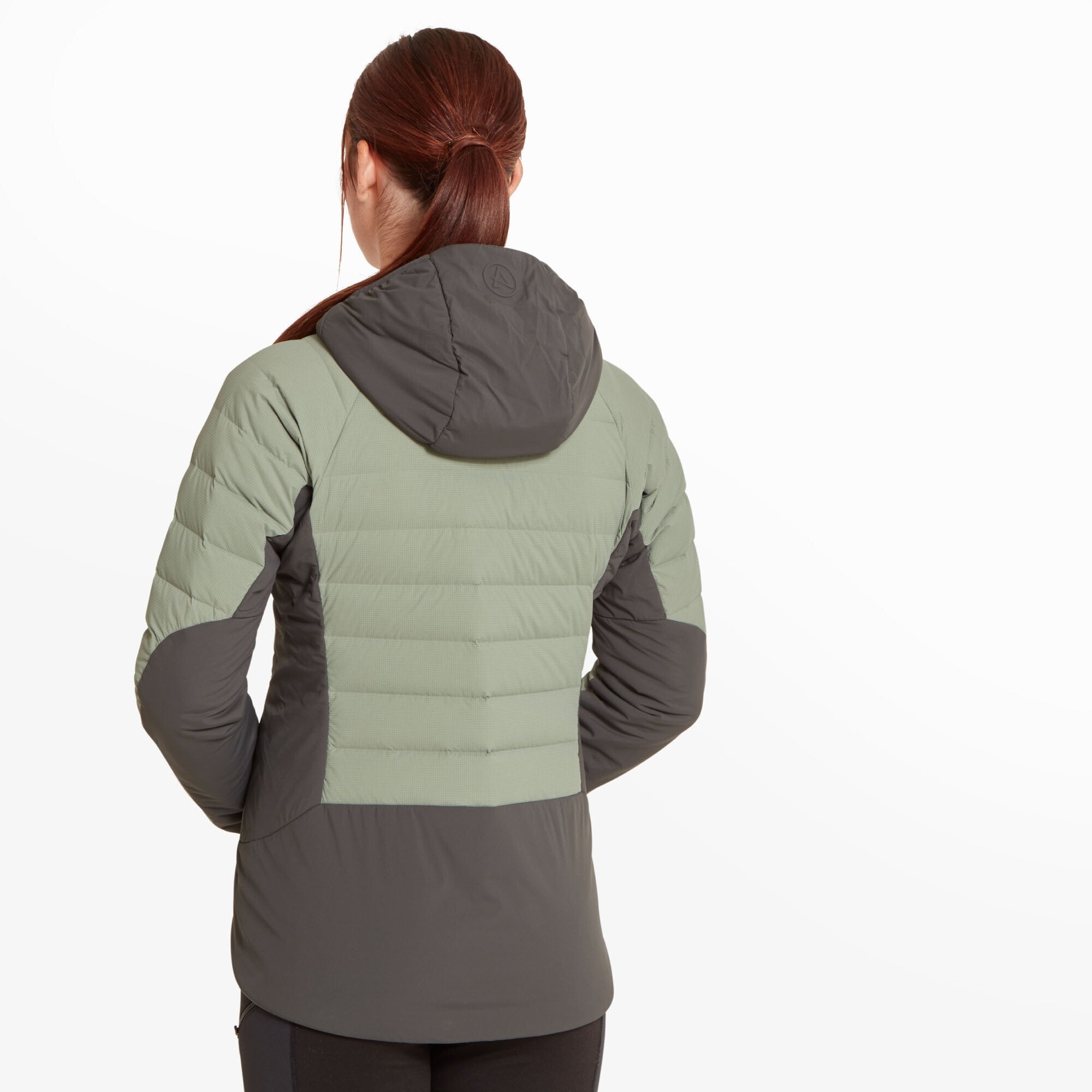 Womens Divide Fusion Stretch Hoodie - Sea Spray/Ash