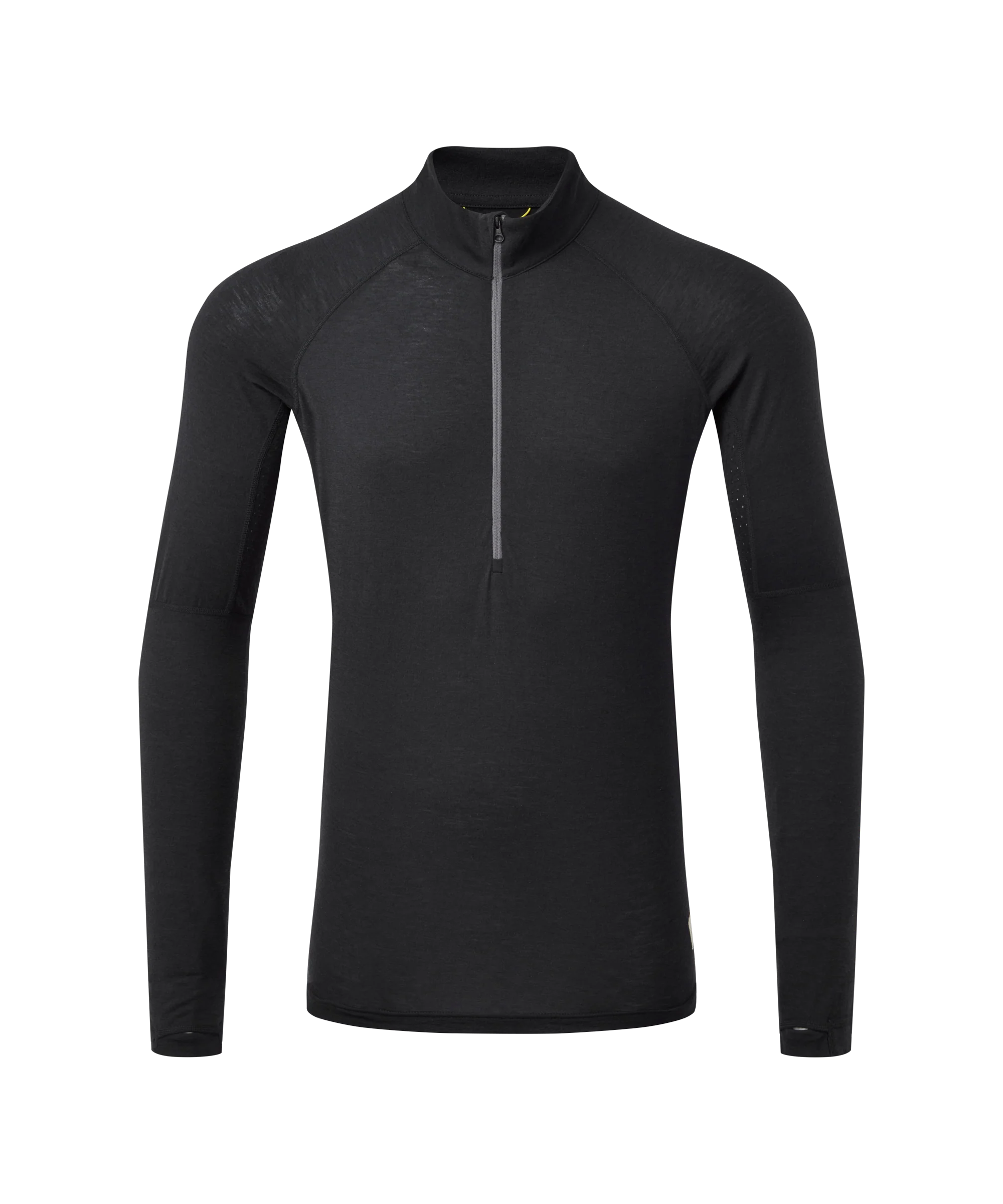 Mens Flatiron 185 Quarter Zip Top - Black