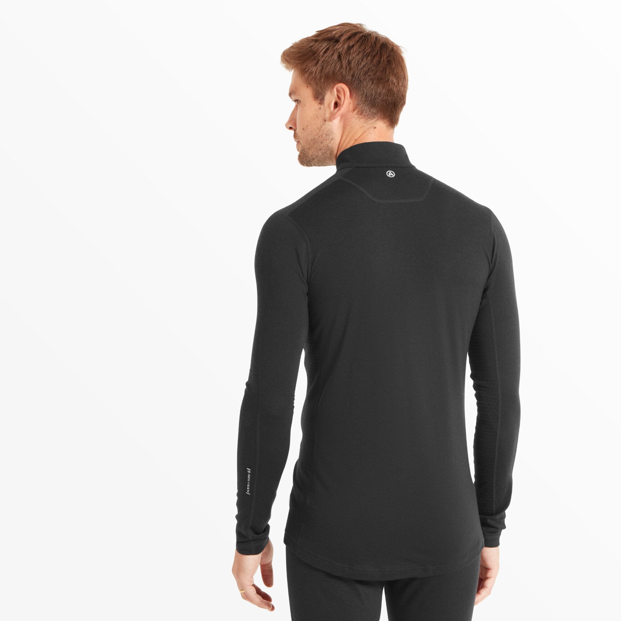 Mens Flatiron 185 Quarter Zip Top - Black