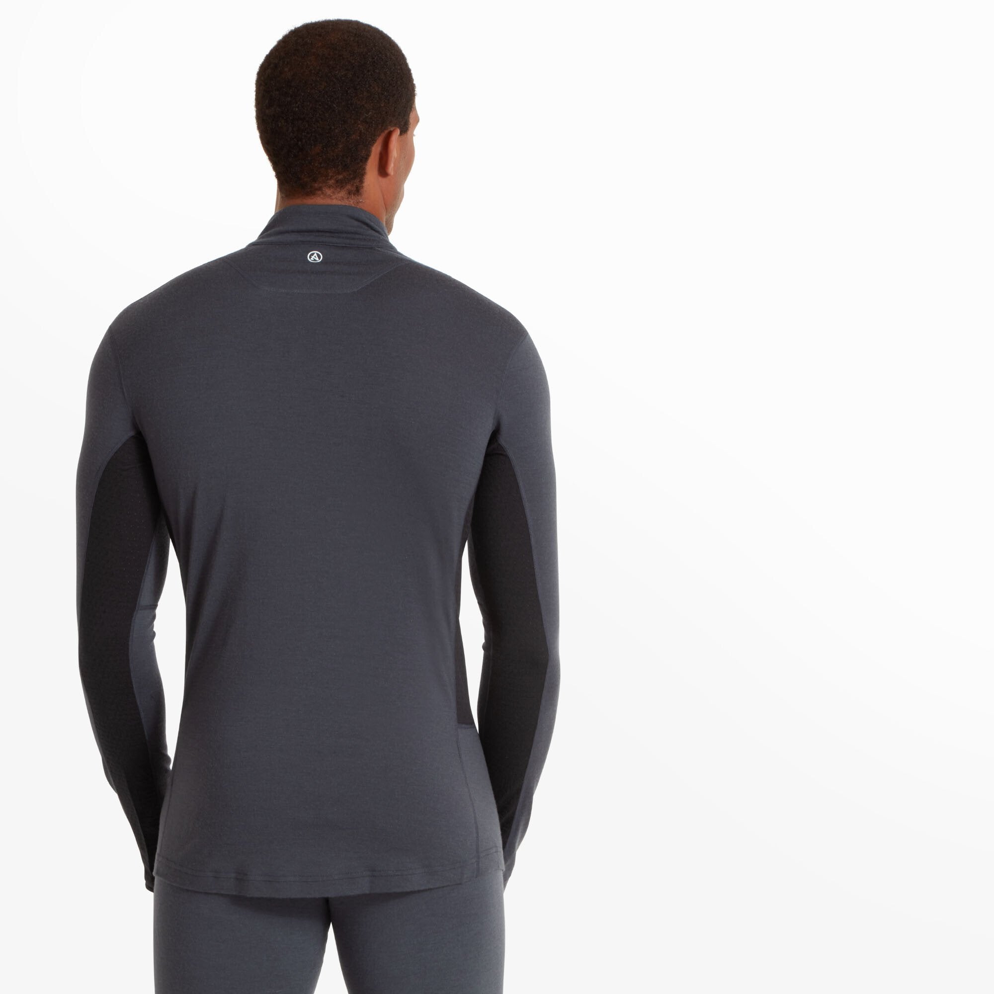 Mens Flatiron 185 Quarter Zip Top - Dusk Blue/Black