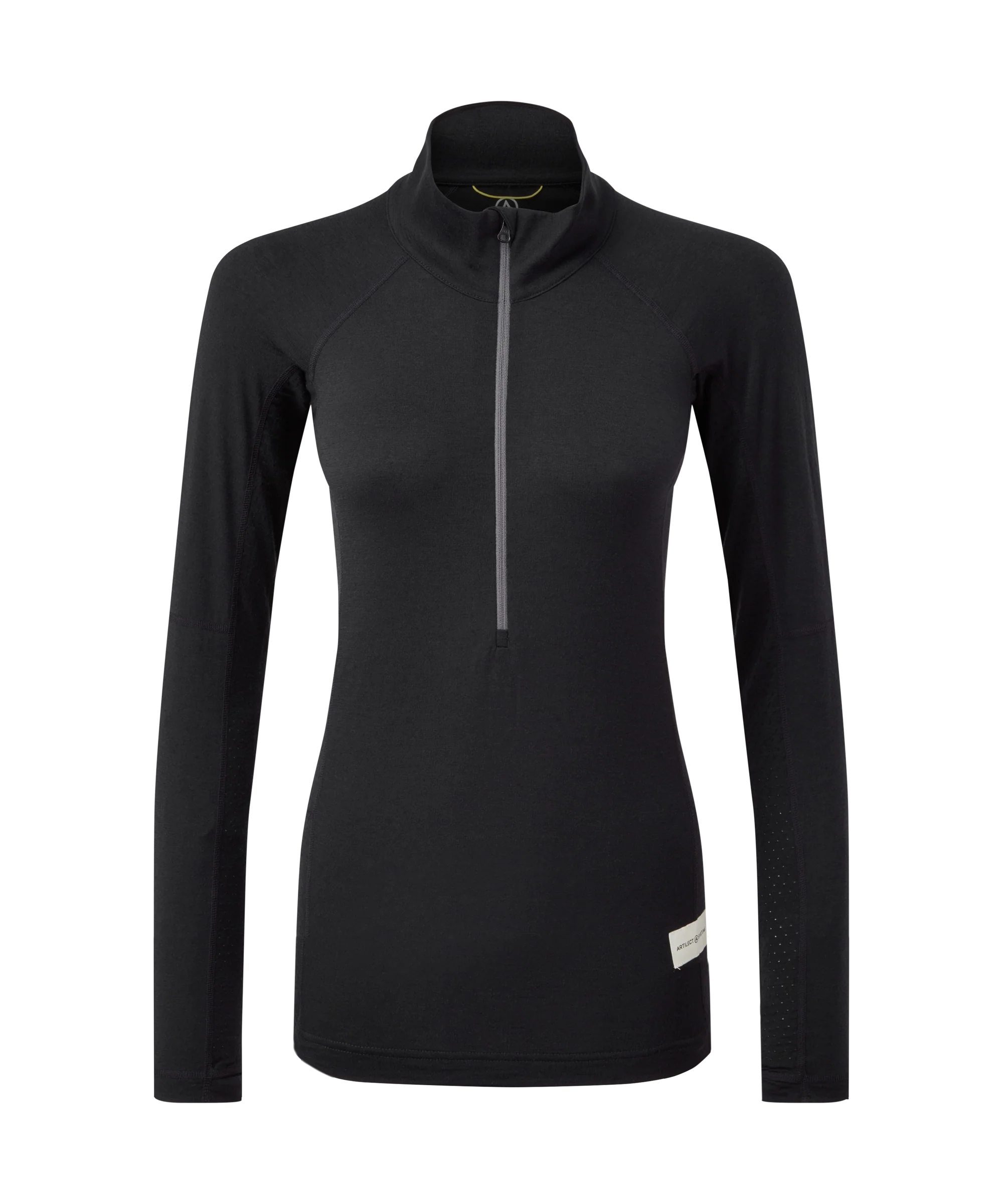 Womens Flatiron 185 Quarter Zip Top - Black