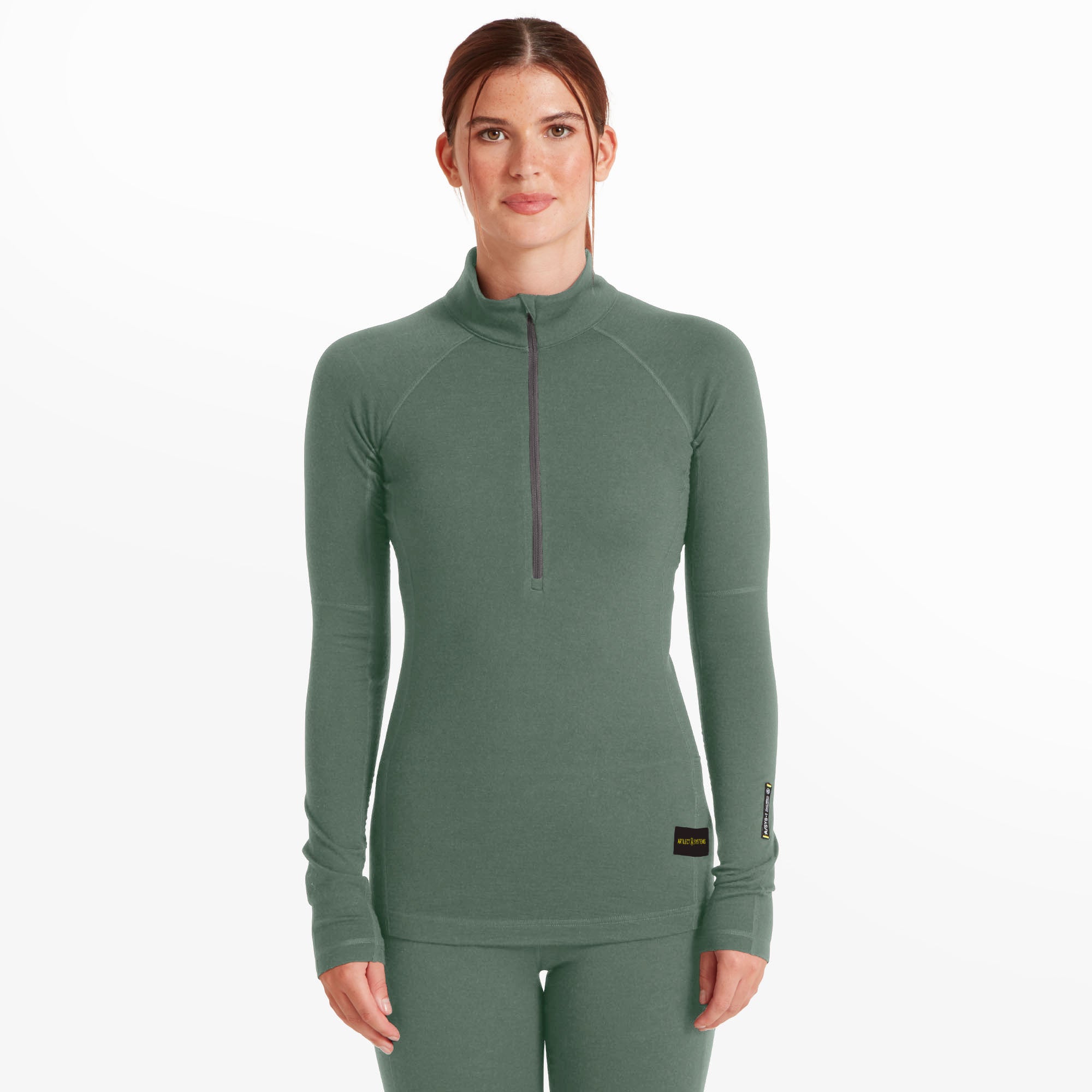 Womens Flatiron 185 Quarter Zip Top - Sagebrush