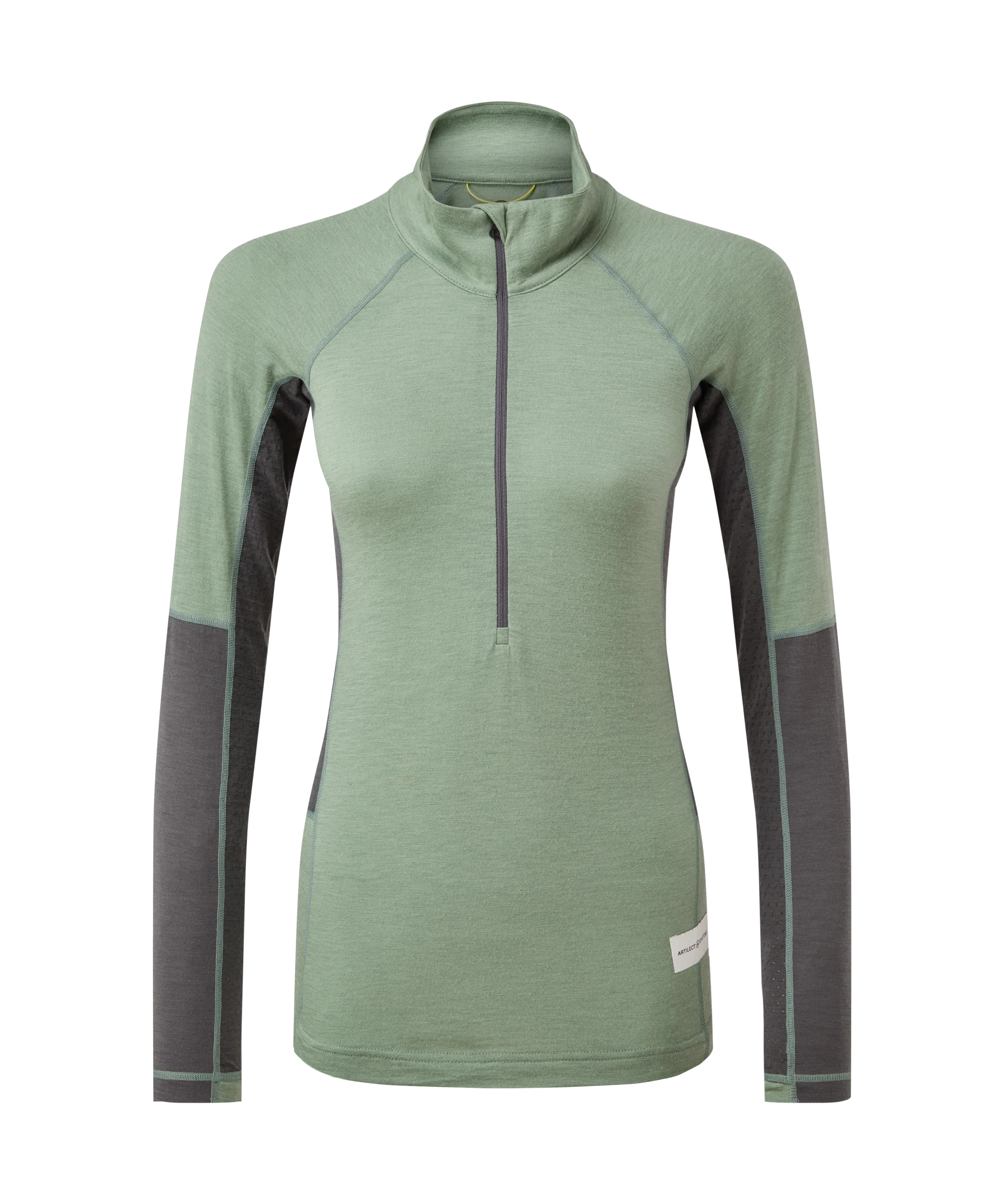 Womens Flatiron 185 Quarter Zip Top - Sea Spray/Ash