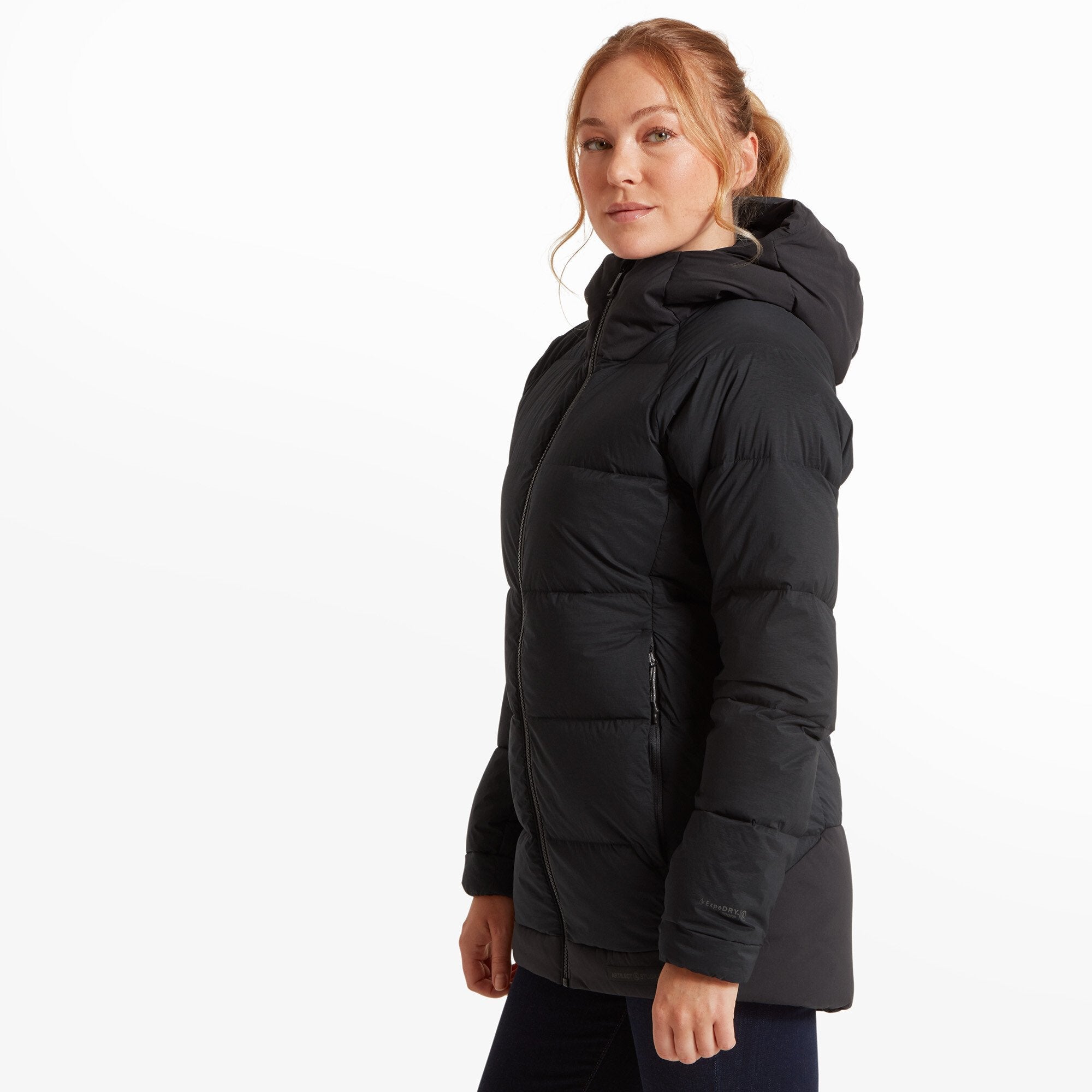 Womens High AF Down Stretch Parka - Black