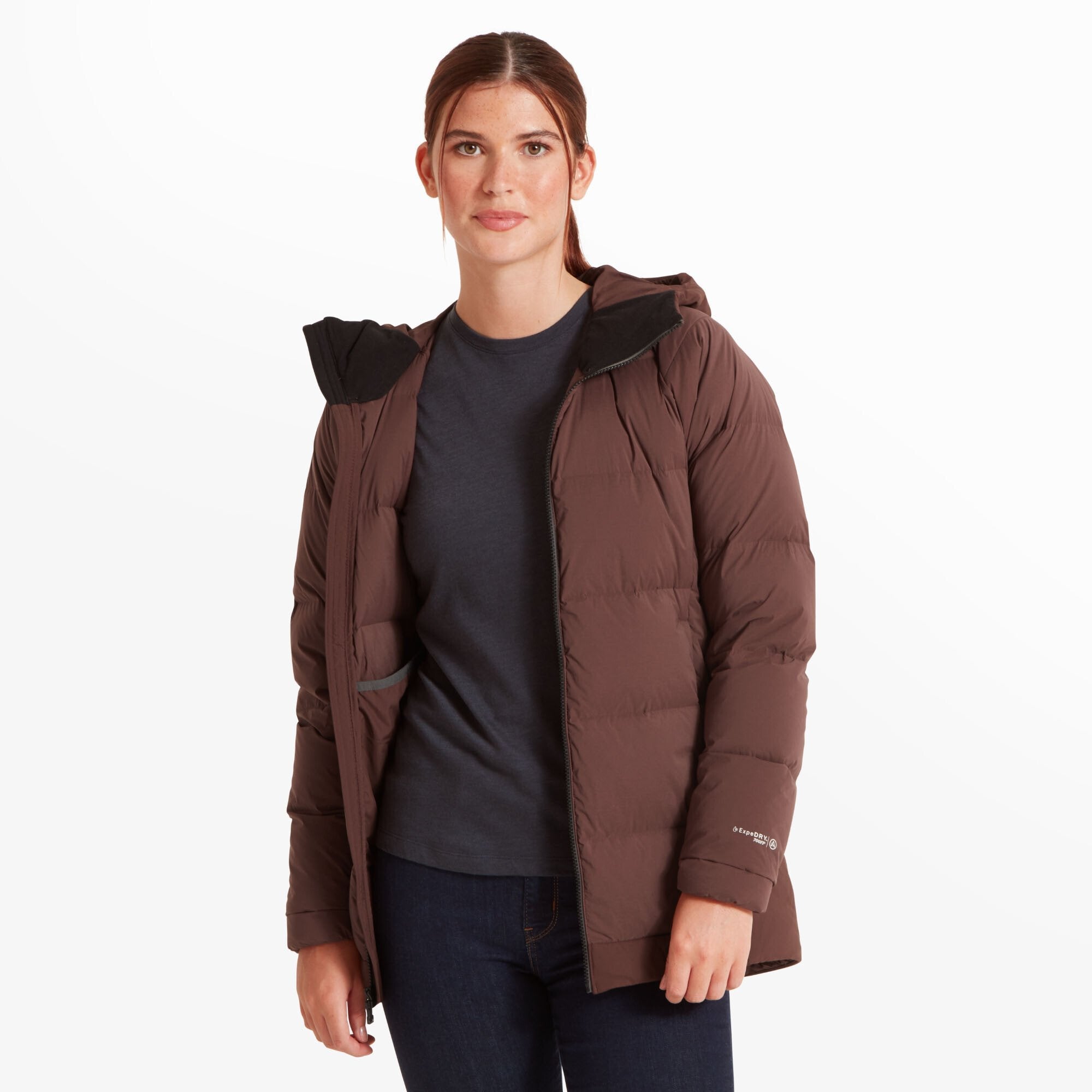 Womens High AF Down Stretch Parka - Amaranth