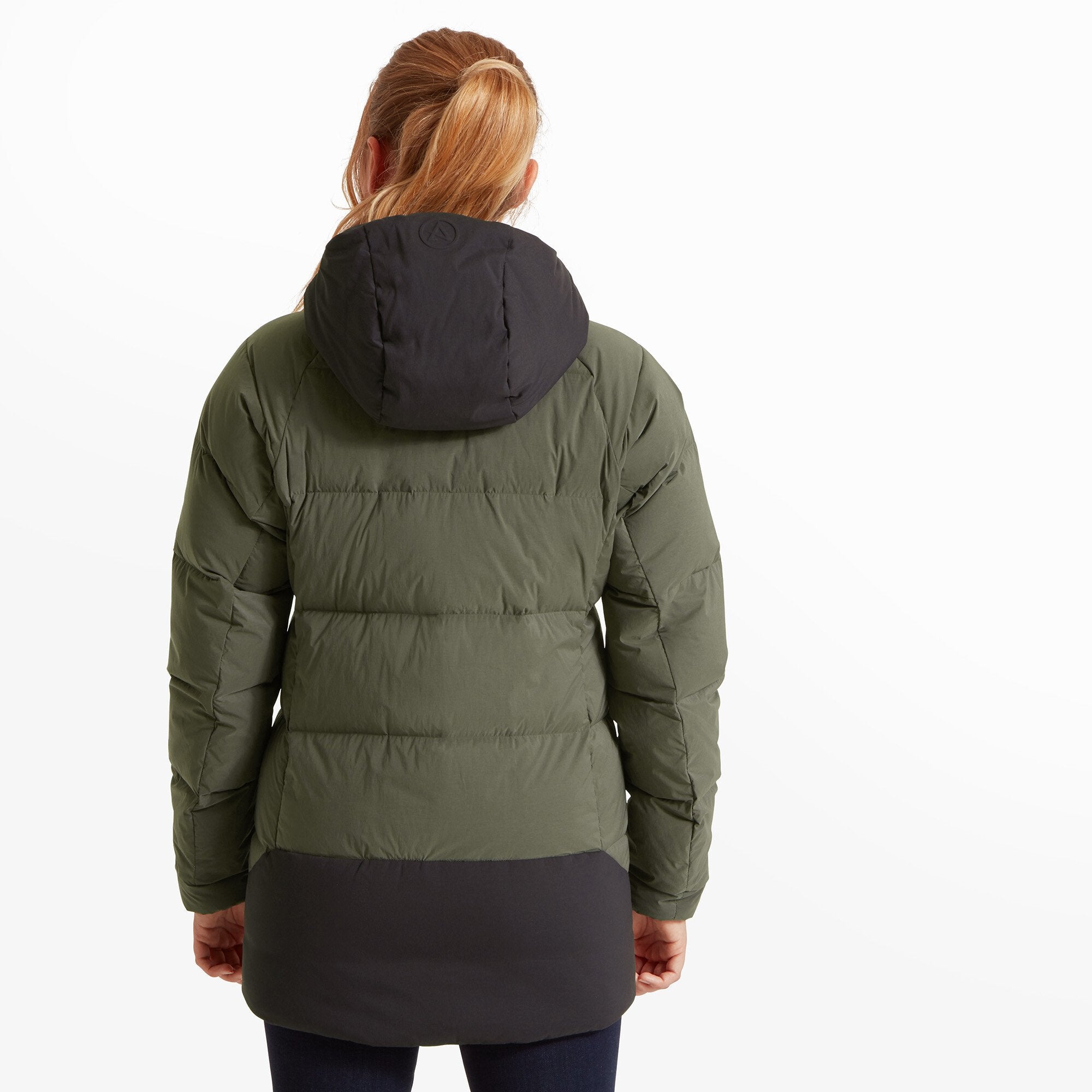 Womens High AF Down Stretch Parka - Fossil/Black