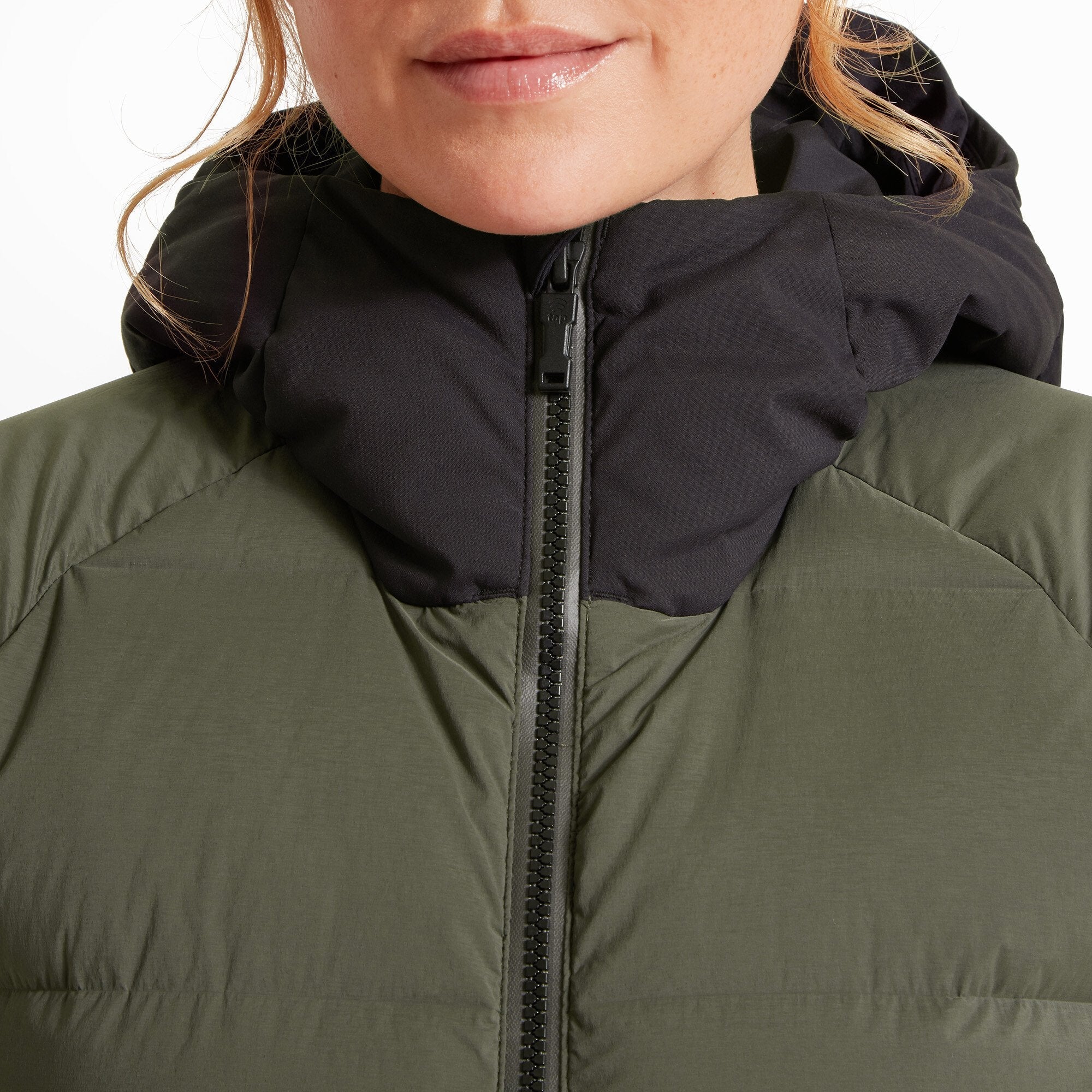 Womens High AF Down Stretch Parka - Fossil/Black